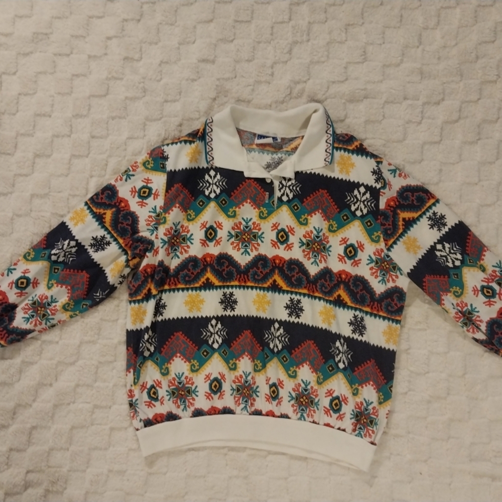 Vintage Cape Cod Multicolor Women's Cowl Neck Sweater